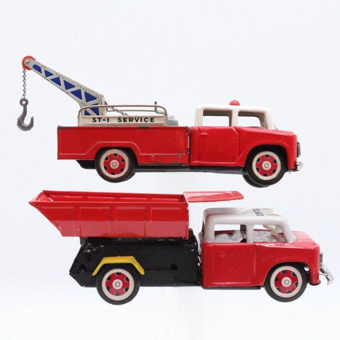 Shanghai Toy Factory - Jouet en étain - (2) Vrachtwagen, Antiquités & Art, Antiquités | Jouets