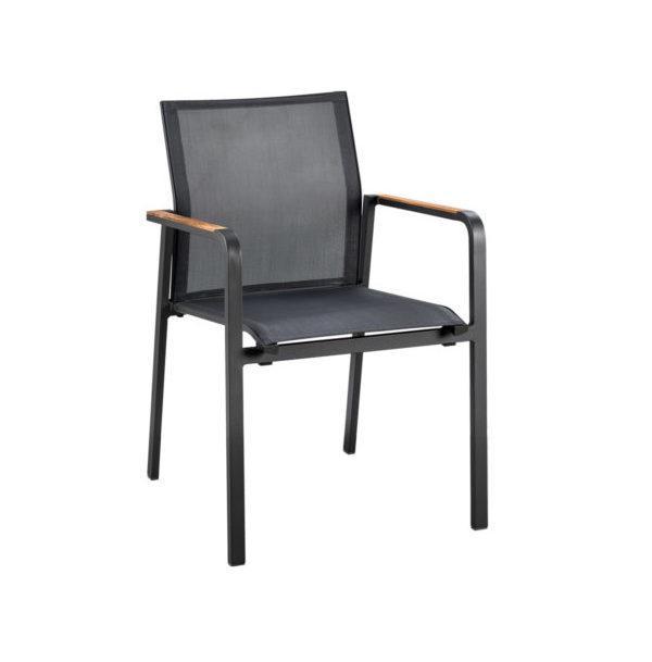 Suns Tutti eetstoel zwart met teak armleuningen SALE |, Tuin en Terras, Tuinsets en Loungesets