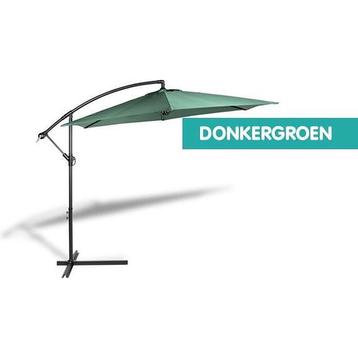 Zweefparasol – diameter 3 Meter – donkergroen - metalen beschikbaar voor biedingen