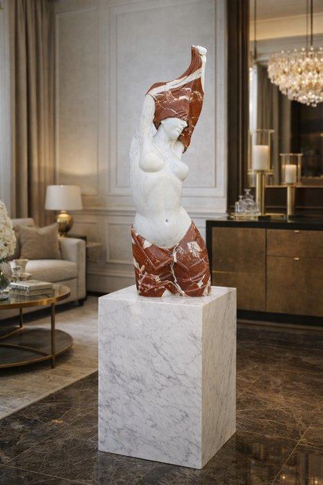 Sculpture, XL Marble Lady - 112.5 cm - Marbre, Antiquités & Art, Art | Objets design