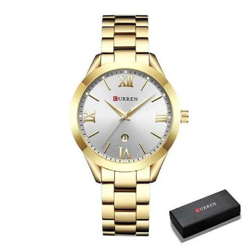Gouden Luxe Horloge voor Dames - Roestvrij Staal Armband 3, Bijoux, Sacs & Beauté, Montres connectées, Envoi