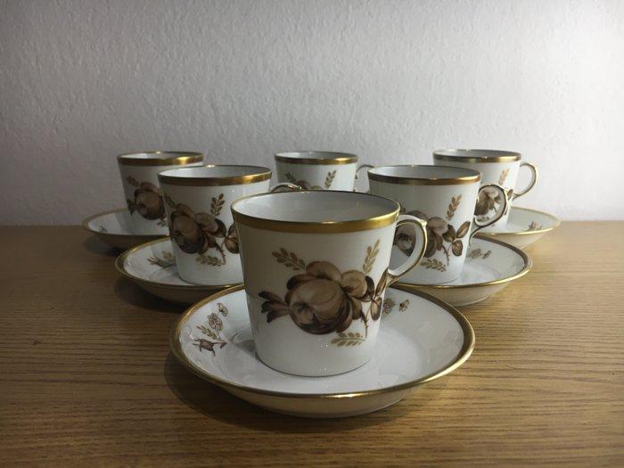 Royal Copenhagen - Koffieservies (6) - Brown Rose Collection, Antiek en Kunst, Antiek | Meubels | Tafels