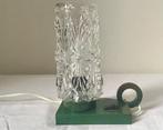 Tafellamp - Vintage nachtlamp met glazen kap op groene, Antiek en Kunst