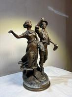Beeld, Retour des Champs - 38 cm - Zinklegering, Antiek en Kunst
