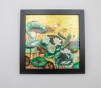 Painting of Asian Lotus - Lacquer Lotus Painting with