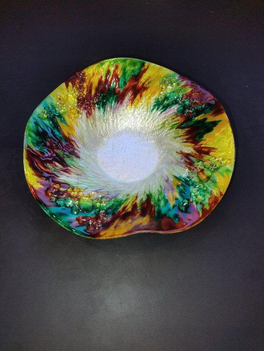 Bord - Emaille - Kunstmail ondertekend door F. J. C, Antiek en Kunst, Curiosa en Brocante