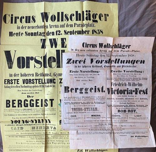 Circus Wollschlaeger - 2 seltene Circusplakate (2 rare, Antiek en Kunst, Antiek | Boeken en Manuscripten