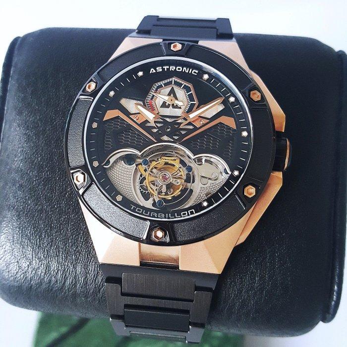 Astronic - Flying TOURBILLON - Co-axial - Gold - Swiss, Handtassen en Accessoires, Horloges | Heren
