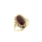 Vintage gouden ring met carneool (vintage ring, geelgoud), Handtassen en Accessoires, Ringen, Gebruikt, Overige kleuren, 19 tot 20