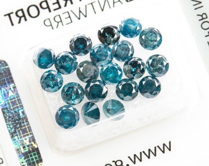 Zonder Minimumprijs - 20 pcs Diamant (Kleurbehandeld) - 5.07, Handtassen en Accessoires, Edelstenen