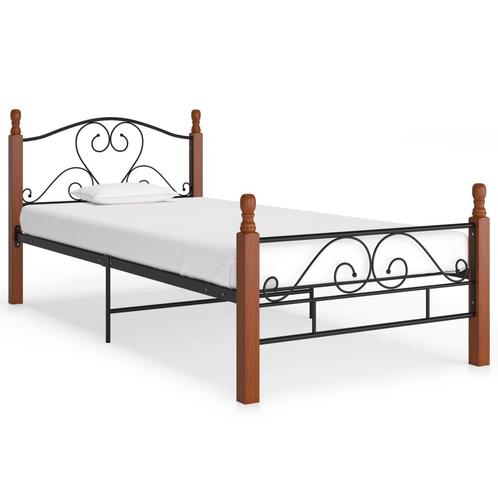 vidaXL Bedframe metaal zwart 90x200 cm, Huis en Inrichting, Slaapkamer | Bedden, Nieuw, Verzenden