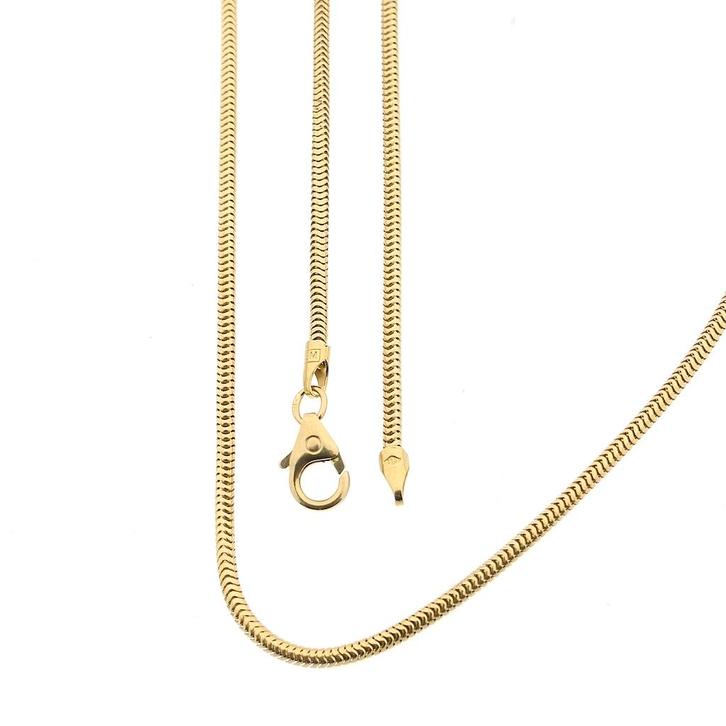 Gouden slangenschakel ketting | 45,5 cm (slangenketting), Handtassen en Accessoires, Kettingen, Overige kleuren, Gebruikt, Goud