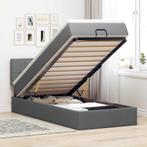 vidaXL Bed met matras 90x200 cm stof donkergrijs, Huis en Inrichting, Slaapkamer | Bedden, Verzenden, Nieuw