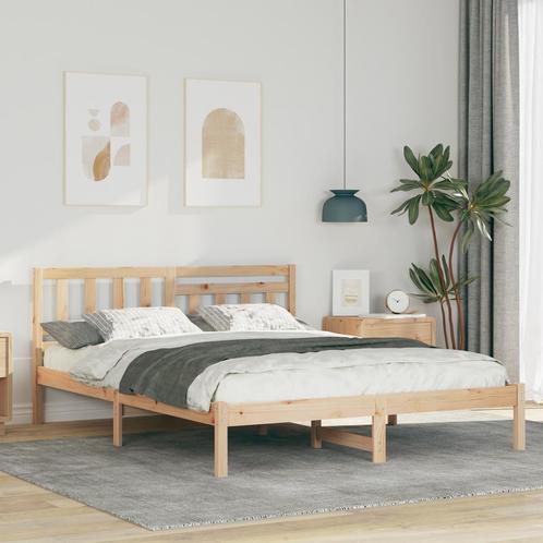vidaXL Bedframe met hoofdeinde Bruin 160 x 200 cm Massief, Huis en Inrichting, Slaapkamer | Bedden, Nieuw, Verzenden