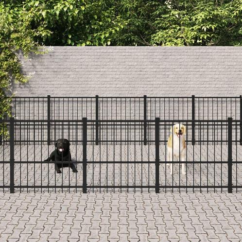 Hondenkennel voor buiten 26,35 m² staal, Animaux & Accessoires, Maisons pour chiens, Envoi