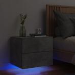 vidaXL Nachtkastje met LEDs wandgemonteerd betongrijs, Huis en Inrichting, Slaapkamer | Nachtkastjes, Nieuw, Verzenden