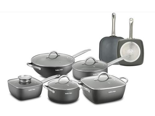Veiling - Swiss Pro 12-delige Pannenset Grijs - Aluminium, Huis en Inrichting, Keuken | Potten en Pannen
