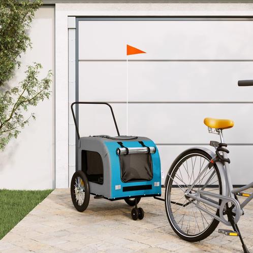 vidaXL Hondenfietstrailer oxford stof en ijzer blauw en, Dieren en Toebehoren, Overige Dieren-accessoires, Nieuw, Verzenden