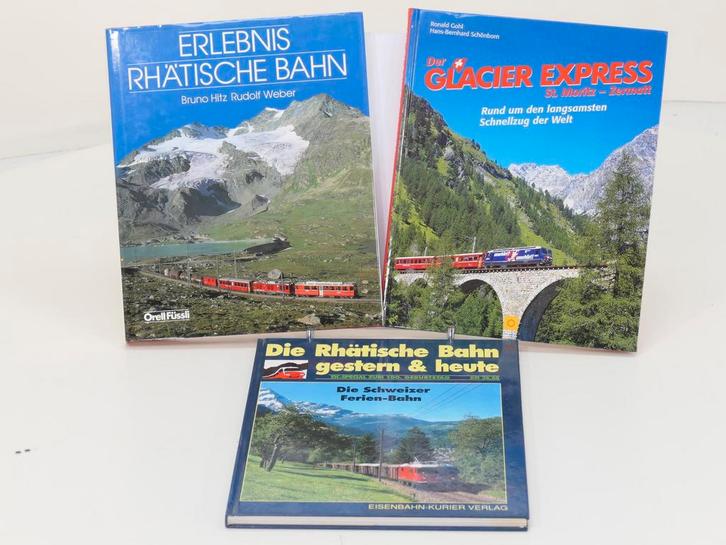 Set van 3 spoorwegenboeken Erlebnis Rhätische Bahn, Der G.., Boeken, Vervoer en Transport, Nieuw, Ophalen of Verzenden