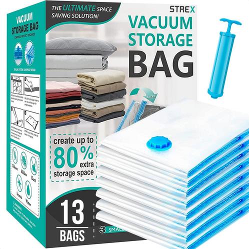 Strex Vacuumzakken Dekbedden & Kleding - 14 Stuks / 4 Maten, Huis en Inrichting, Overige Huis en Inrichting, Verzenden