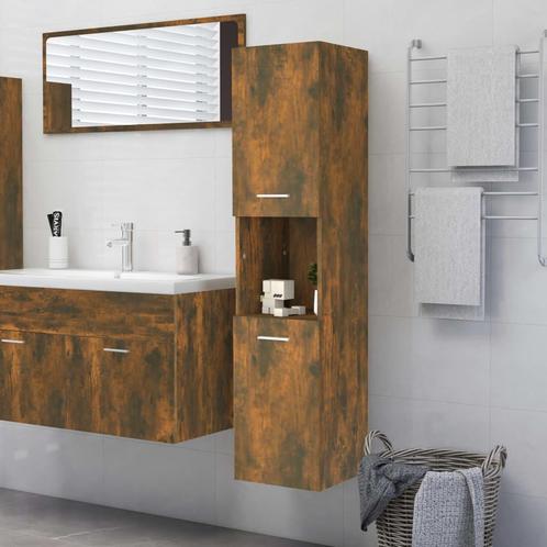 vidaXL Badkamerkast 30x30x130 cm bewerkt hout gerookt, Maison & Meubles, Salle de bain | Meubles de Salle de bain, Envoi