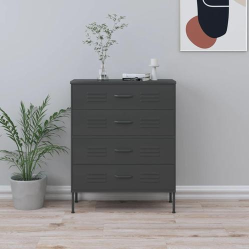 vidaXL Ladekast 80x35x101,5 cm staal antracietkleurig, Huis en Inrichting, Kasten | Overige, Nieuw, Verzenden