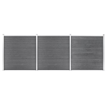 vidaXL Schutting 526x186 cm HKC grijs, Verzenden