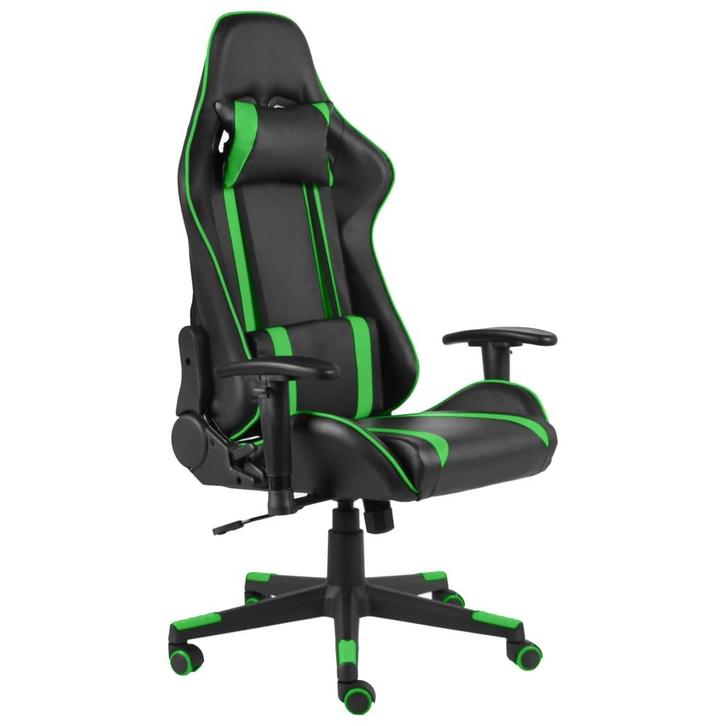 vidaXL Gamestoel draaibaar PVC groen, Huis en Inrichting, Stoelen, Nieuw, Verzenden