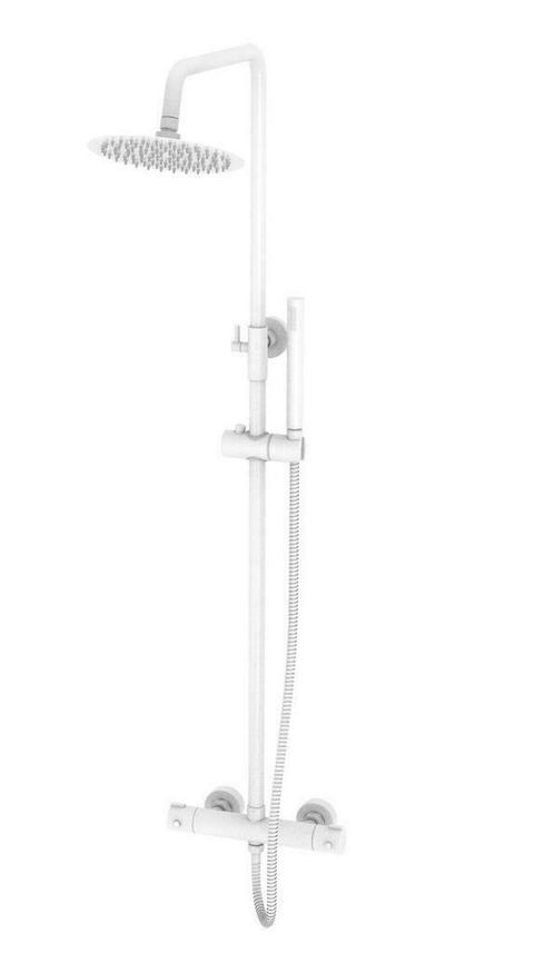 Thermostatische regendouche-opbouwset Mat-Wit, Huis en Inrichting, Badkamer | Badkamermeubels, Ophalen of Verzenden