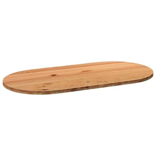 vidaXL Tafelblad 200x100x4 cm ovaal massief eikenhout, Huis en Inrichting, Tafelonderdelen, Nieuw, Verzenden