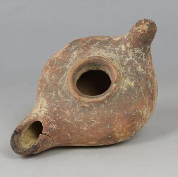 Grec antique mycénien Poterie Lampe à huile, type Howland 37