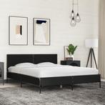 vidaXL Bedframe bewerkt hout metaal zwart 160x200 cm, Huis en Inrichting, Verzenden, Nieuw