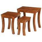 vidaXL Table gigogne 3 pcs Bois massif dacacia 50x35x50, Huis en Inrichting, Verzenden