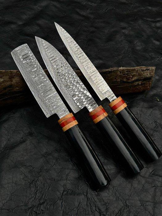 Keukenmes - Keukenmes - Ladderpatroon - set van 3, Antiek en Kunst, Antiek | Keukengerei