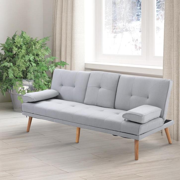 3-zitsbank - Stijlvol design - Comfortabele zit - Lichtgrijs, Huis en Inrichting, Zetels | Zetels, Nieuw, Stof, Ophalen of Verzenden