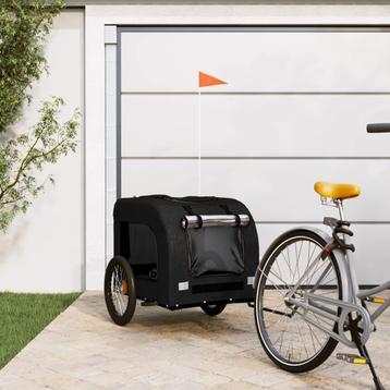 vidaXL Hondenfietstrailer oxford stof en ijzer zwart beschikbaar voor biedingen