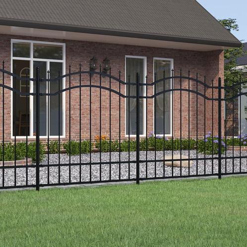 vidaXL Tuinhek met spijlpunten 165 cm gepoedercoat staal, Tuin en Terras, Tuinhekken en Hekwerk, Nieuw, Verzenden