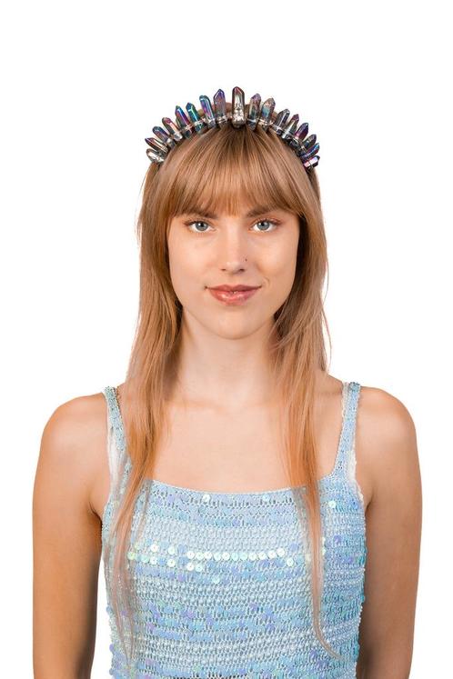 Kristal Haarband Regenboog Schedel Diadeem Zilver Pride Gekl, Kleding | Dames, Carnavalskleding en Feestkleding, Nieuw, Ophalen of Verzenden