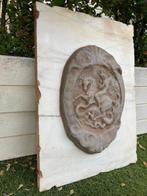sculptuur, San Giorgio uccide il drago - 50 cm - Marmer,