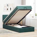vidaXL Ottoman bed met matras 100x200 cm fluweel donkergroen, Huis en Inrichting, Slaapkamer | Bedden, Verzenden, Nieuw