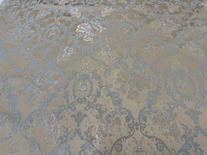 Lampasso in zijde met bloemmotieven en barokke cartouches, Antiquités & Art, Tapis & Textile