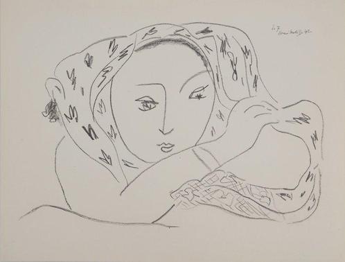 Henri Matisse (1869-1954) - Femme élégante au foulard, Antiquités & Art, Antiquités | Autres Antiquités