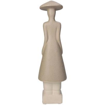 Beeld, abstract beige beeld - 31.5 cm - Aardewerk