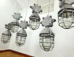 Plafondlamp (6) - Glas, Aluminium - Industriële kooilampen, Antiek en Kunst