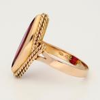 Ring - 18 karaat Geel goud Robijn, Handtassen en Accessoires, Ringen, Nieuw