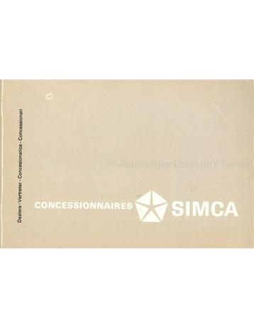 1966 SIMCA SERVICE DEALERS WERELDWIJD HANDBOEK, Autos : Divers, Modes d'emploi & Notices d'utilisation