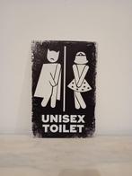 Cartello Unisex Toilet - Reclamebord - Metaal, Antiquités & Art, Curiosités & Brocante