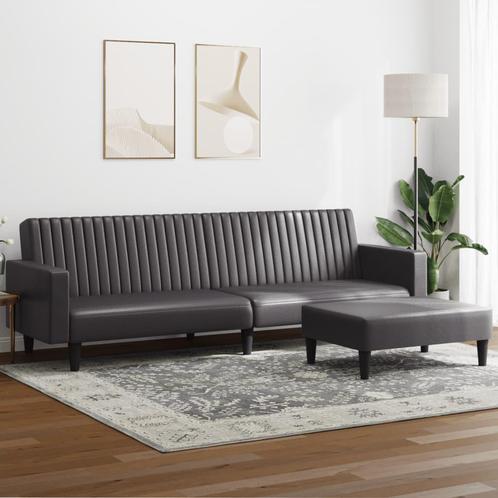 vidaXL 2-delige Loungeset kunstleer grijs, Huis en Inrichting, Zetels | Zetels, Nieuw, Verzenden