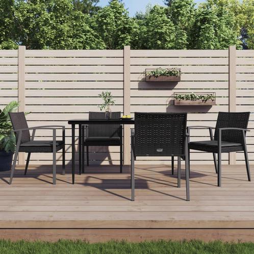 vidaXL Tuinstoelen 4 st met kussens 56,5x57x83 cm poly, Tuin en Terras, Tuinstoelen, Nieuw, Verzenden