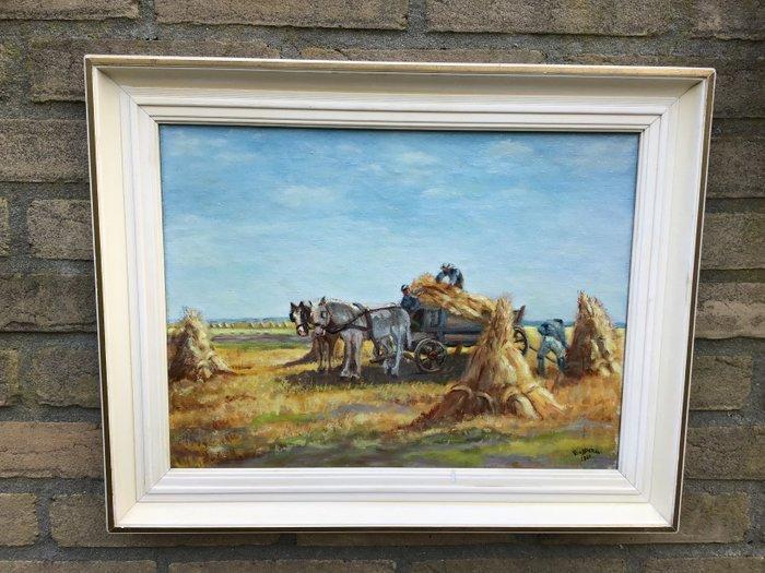 Nederlandse school (XIX) - Hooien, Antiquités & Art, Art | Peinture | Classique